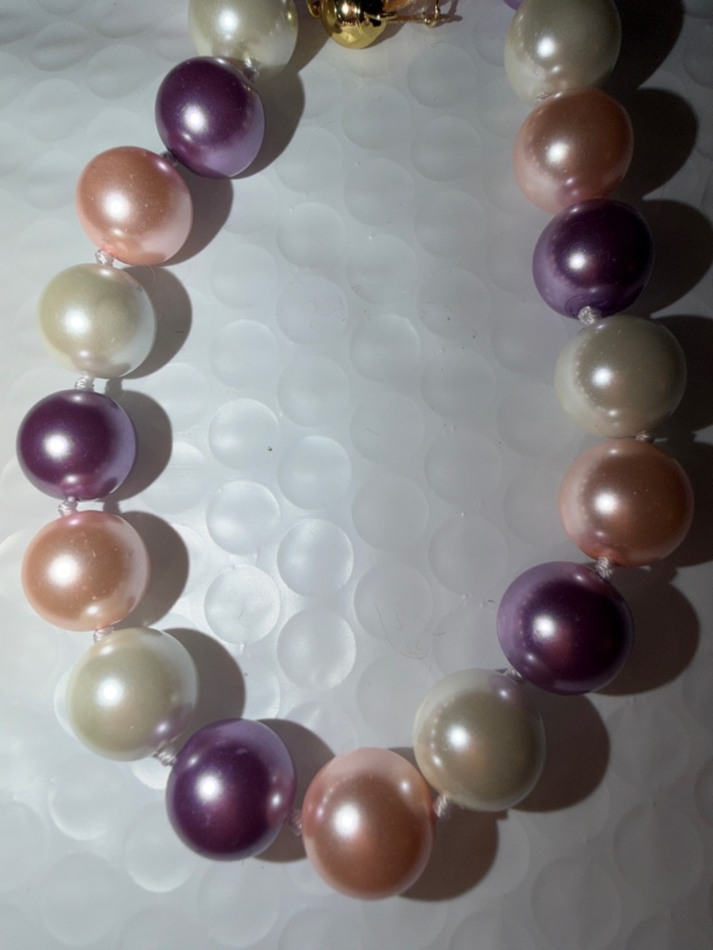 12mm  LARGE Classic SOUTH SEA  Pearl Necklace in Lavender, Blush & Ivory